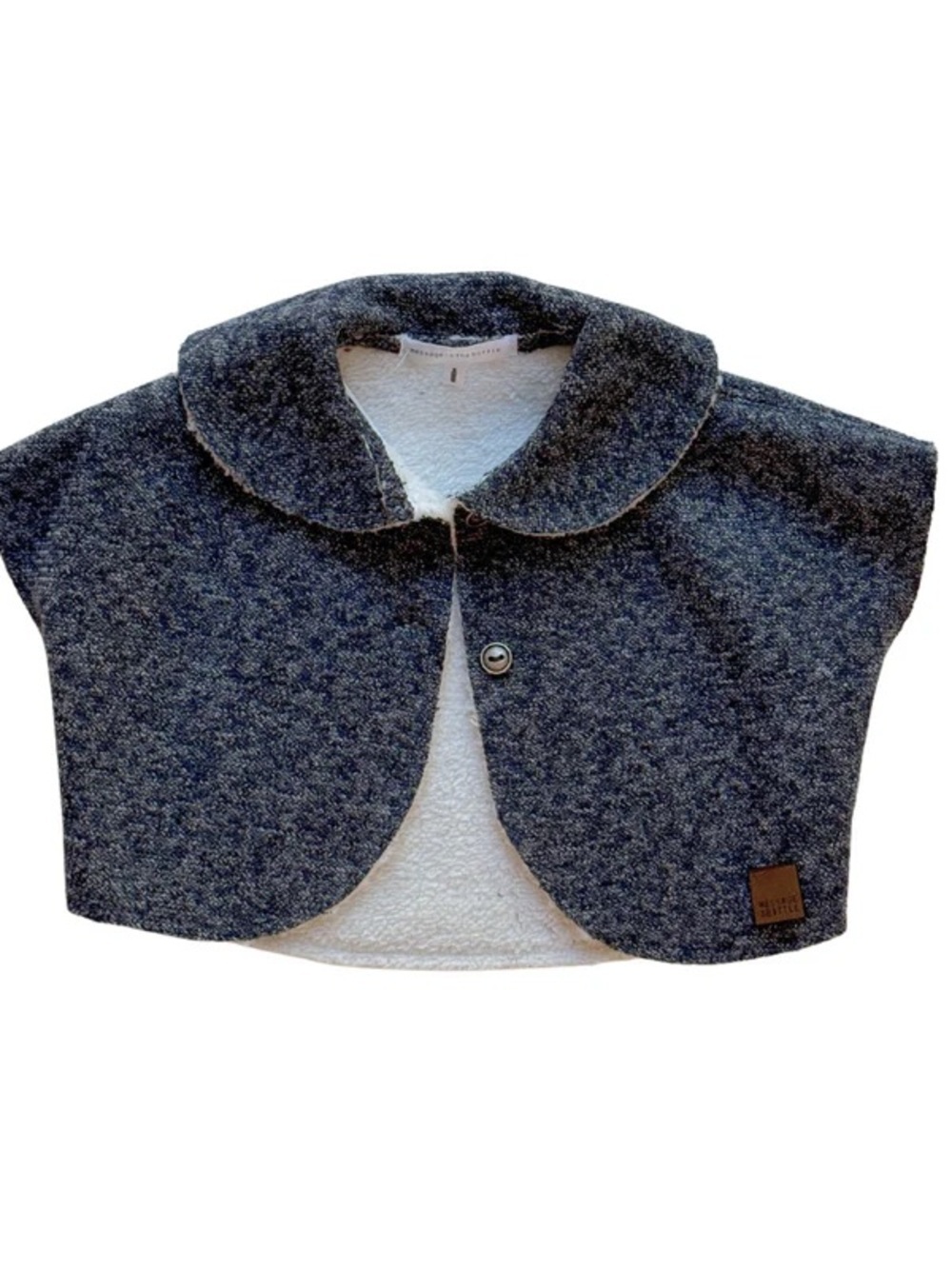 Kids Charcoal Heather Cape with Peter Pan Collar